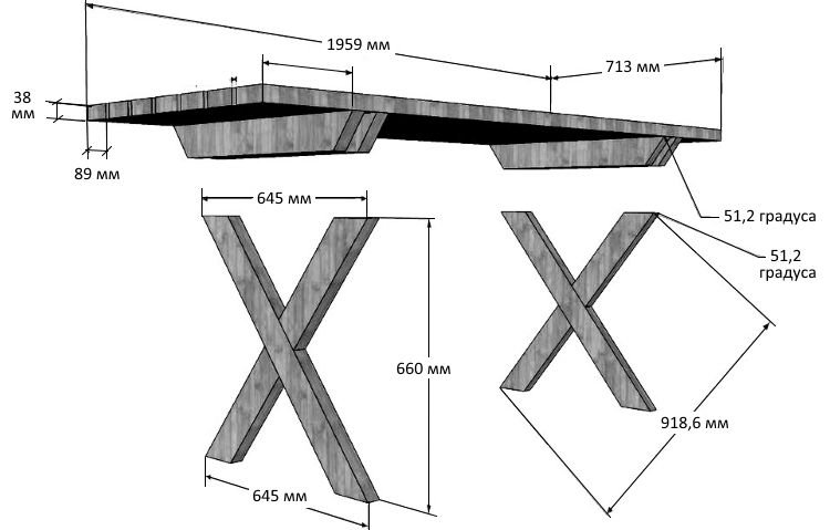 схема сборки стола